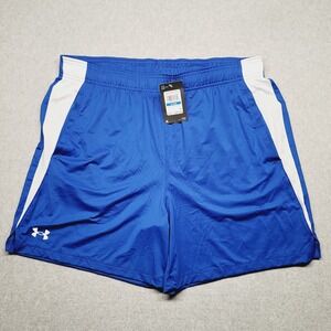 Under Armour UA Tech Vent 6in Shorts Men's size‎ XL Blue/White Logo Loose Fit